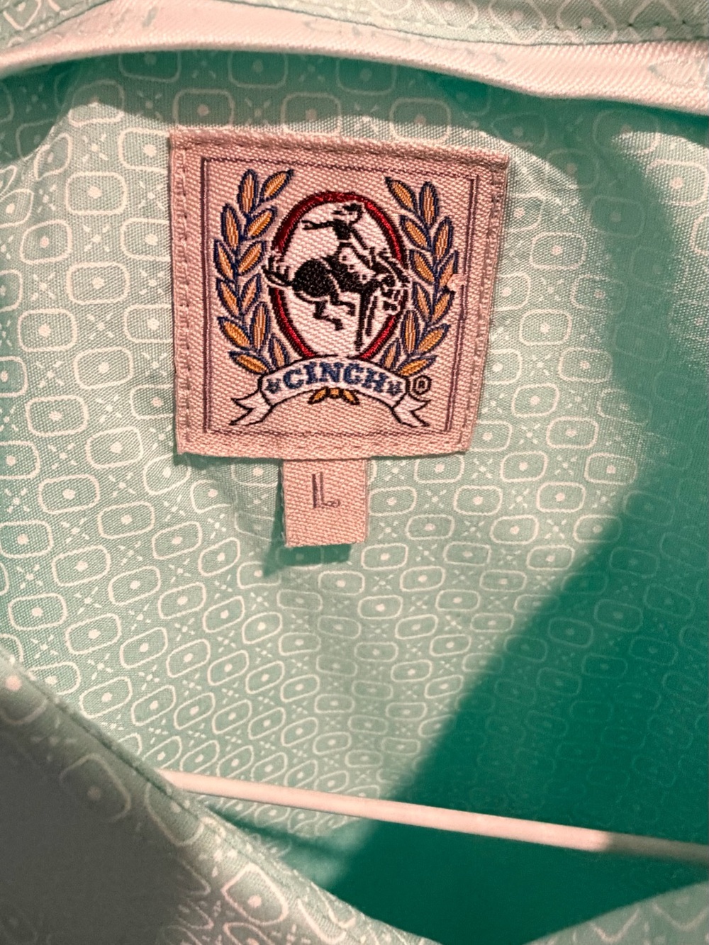 Mint green Cinch western shirt size L